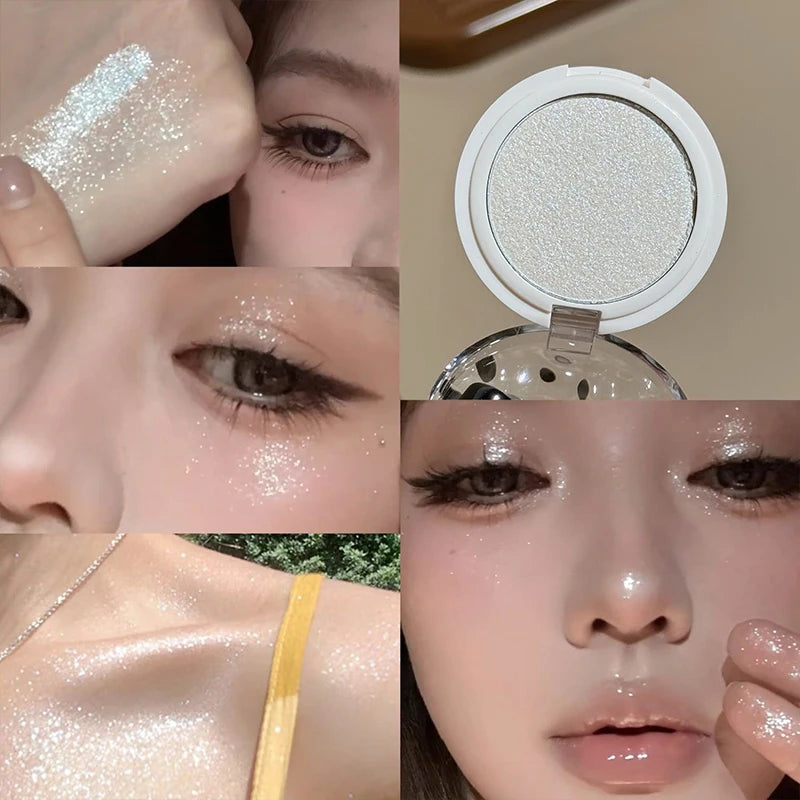 ART VALUE Monochrome Highlighter Powder Palette Champagne Gold Glitter Brighten Shiny Face Makeup Diamond Highlighter Contouring Qme