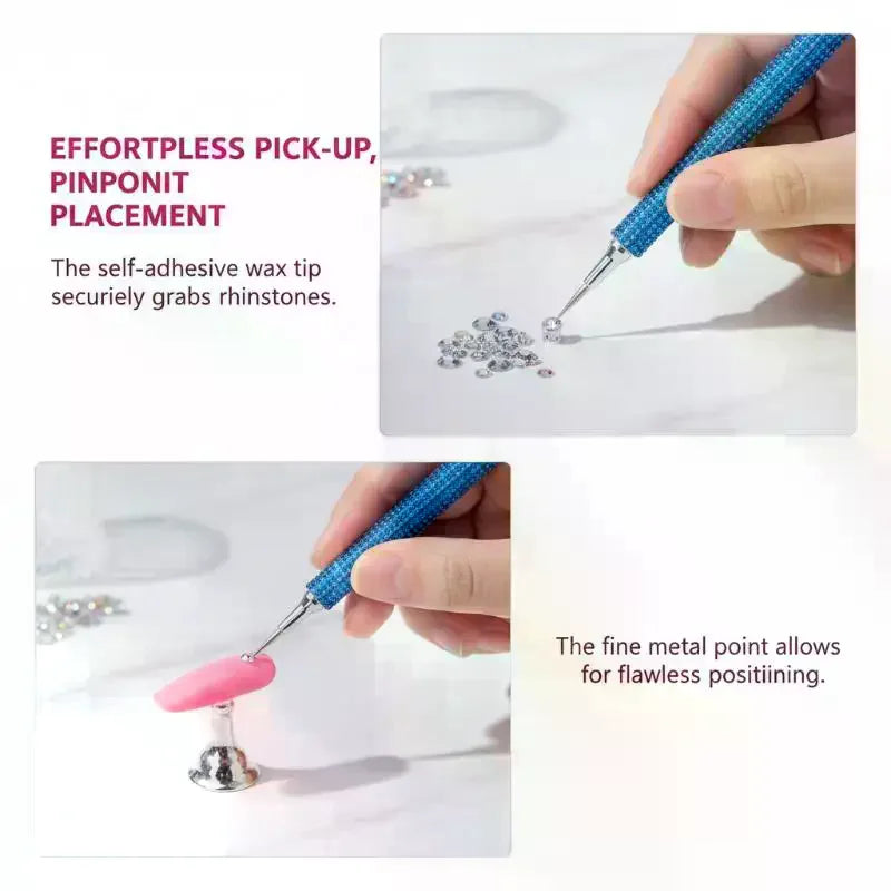 Dual Sided Nail Art Rhinestone Picker Pen Self Adhesive Pickup Tool Qme