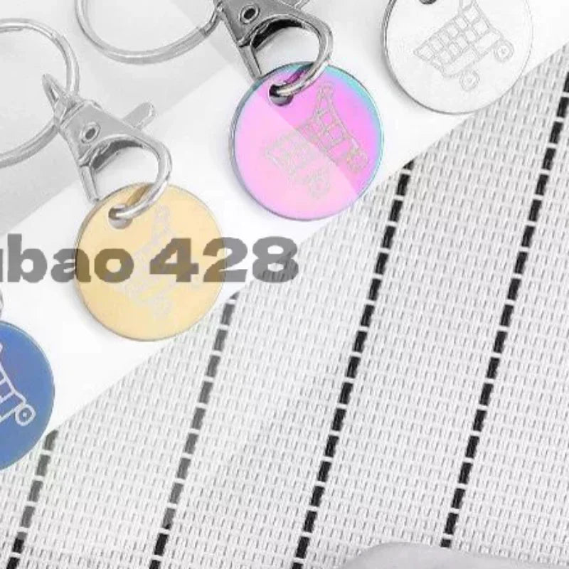 1 PCS Supermarket Token Keychain, Stainless Steel Mini Shopping Cart, Portable Stylish Pendant Qme