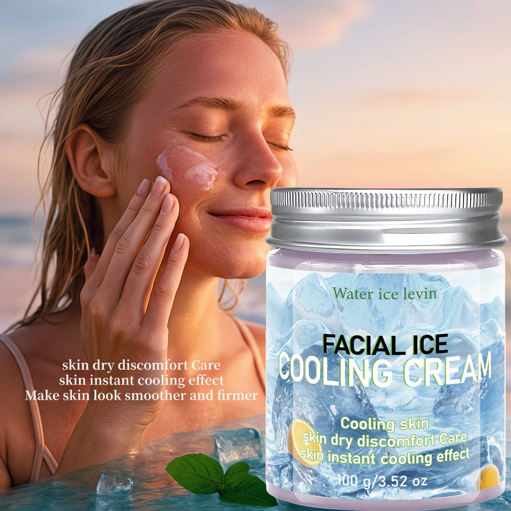 Natural Gentle Facial Ice Cooling Cream with Collagen, Refreshing Dry Skin Daily Care Qme