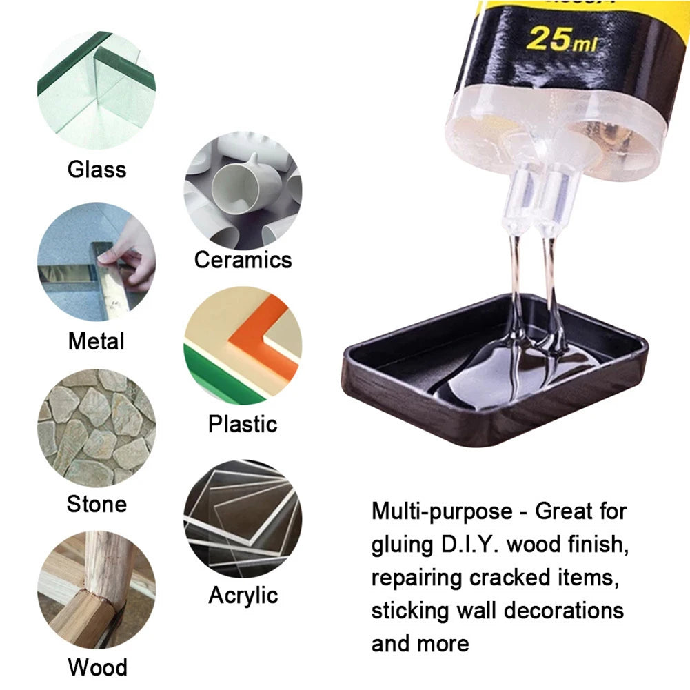 4/25ml Epoxy Resin AB Glue Waterproof Instant Fast Adhesive Repair Strong Super Liquid Glue for Wood Plastic Metal Glue Welding Qme