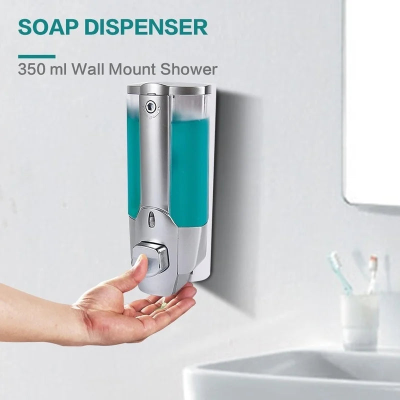 Hand Soap Shampoo Dispenser Wall Mount Shower Liquid Dispensers Qme