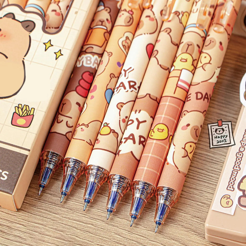 Erasable Gel Pens Cartoon Animal Pattern Retractable Pen Fine Point Qme