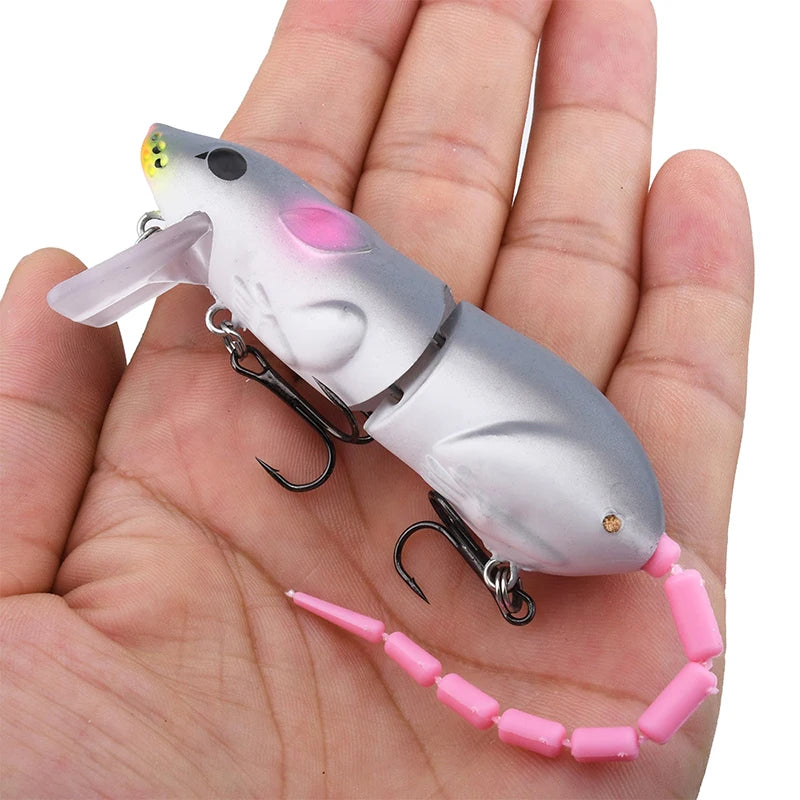 Mouse Lure Artificial Plastic Fishing Swimbait Rat Pike Bass Minnow Qme