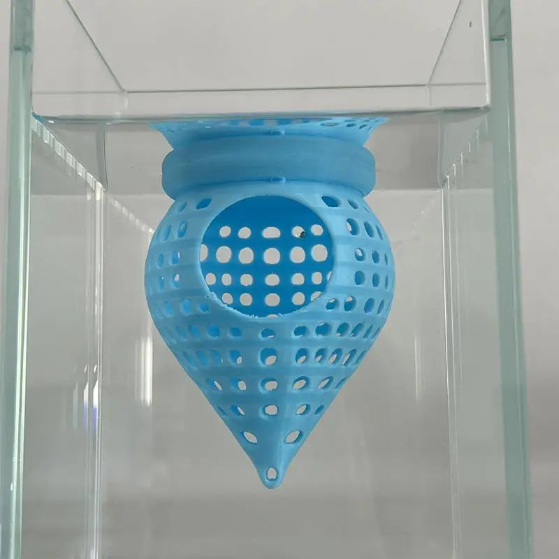 Fish Aquarium Tank Decoration Accessories Suspended Cone Bed Hideout Qme Sky blue
