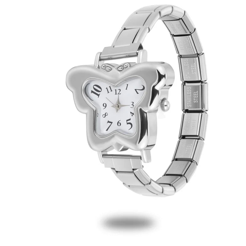 Wholesale Women's Men DIY Width Italian Elastic Charm Stainless Heart