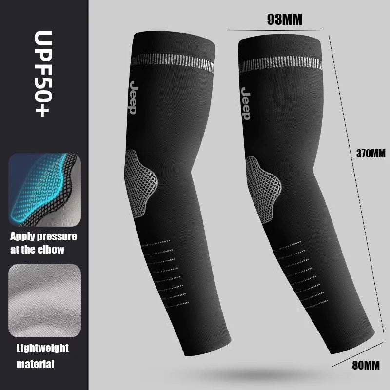 Ice Sleeves Men's Sun Protection UV Long Loose Summer Sports Cycling Qme one size A