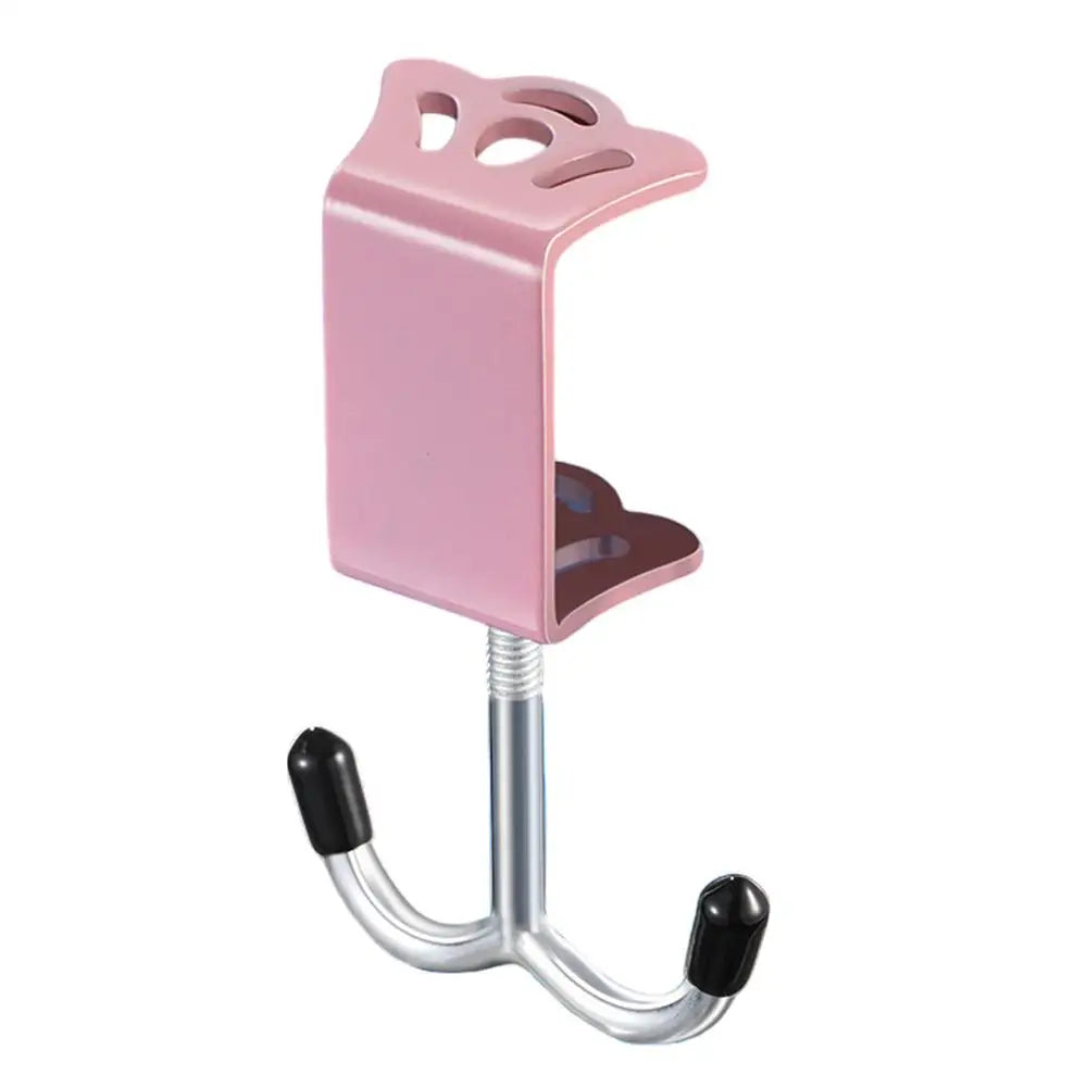 Desk Clamp Hook Headphone Holder Iron Double Hooks Under Adjustable Qme Pink