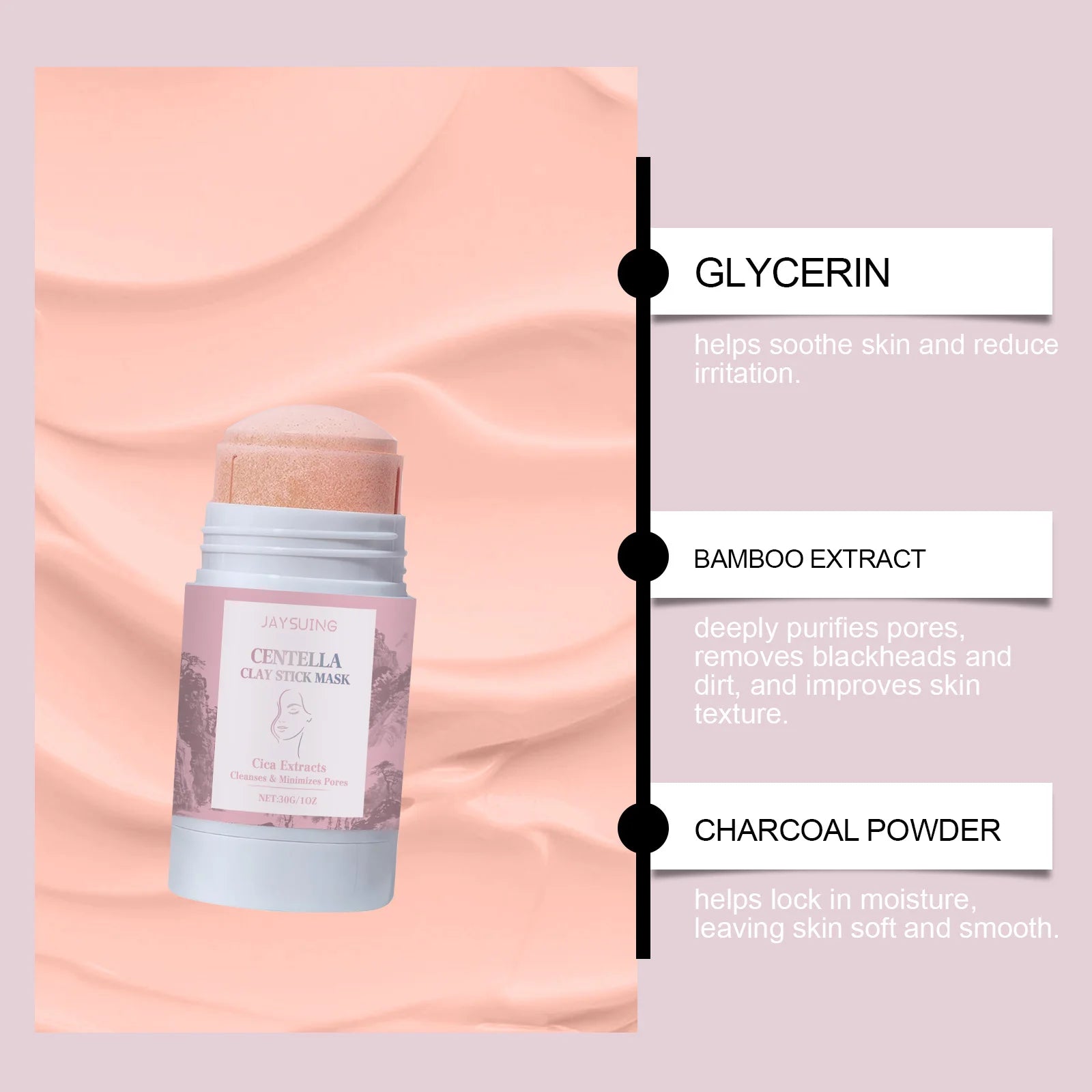 Centella Asiatica Mud Stick Mask Deep Cleansing Pore Minimizer Blackhead Removal Brightening Hydrating Soothing Facial Care Mask Qme