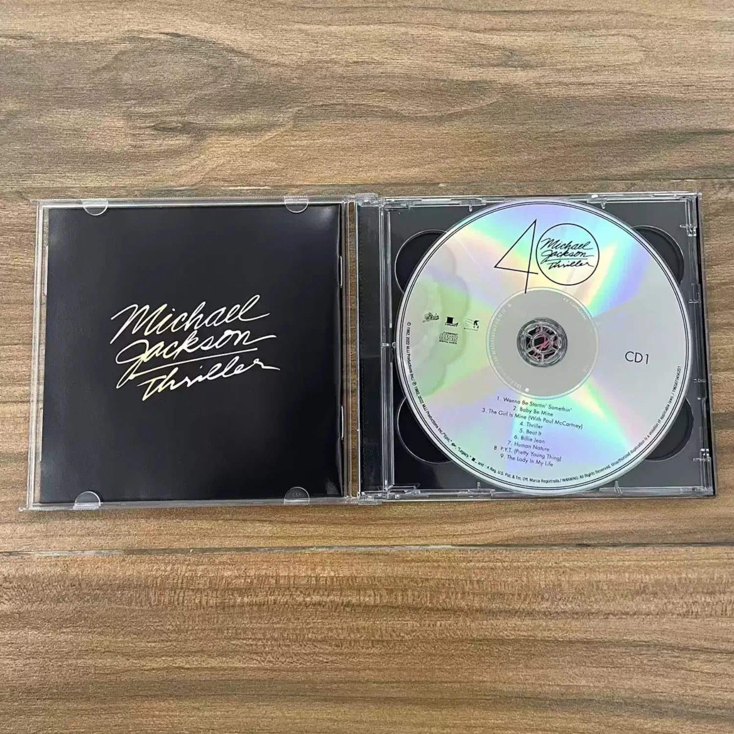 Glitter Limited Edition Vintage Pop Dance CD, Album "Thriller" 40th Anniversary Edition, Shimmer Silver Foil Packaging Qme