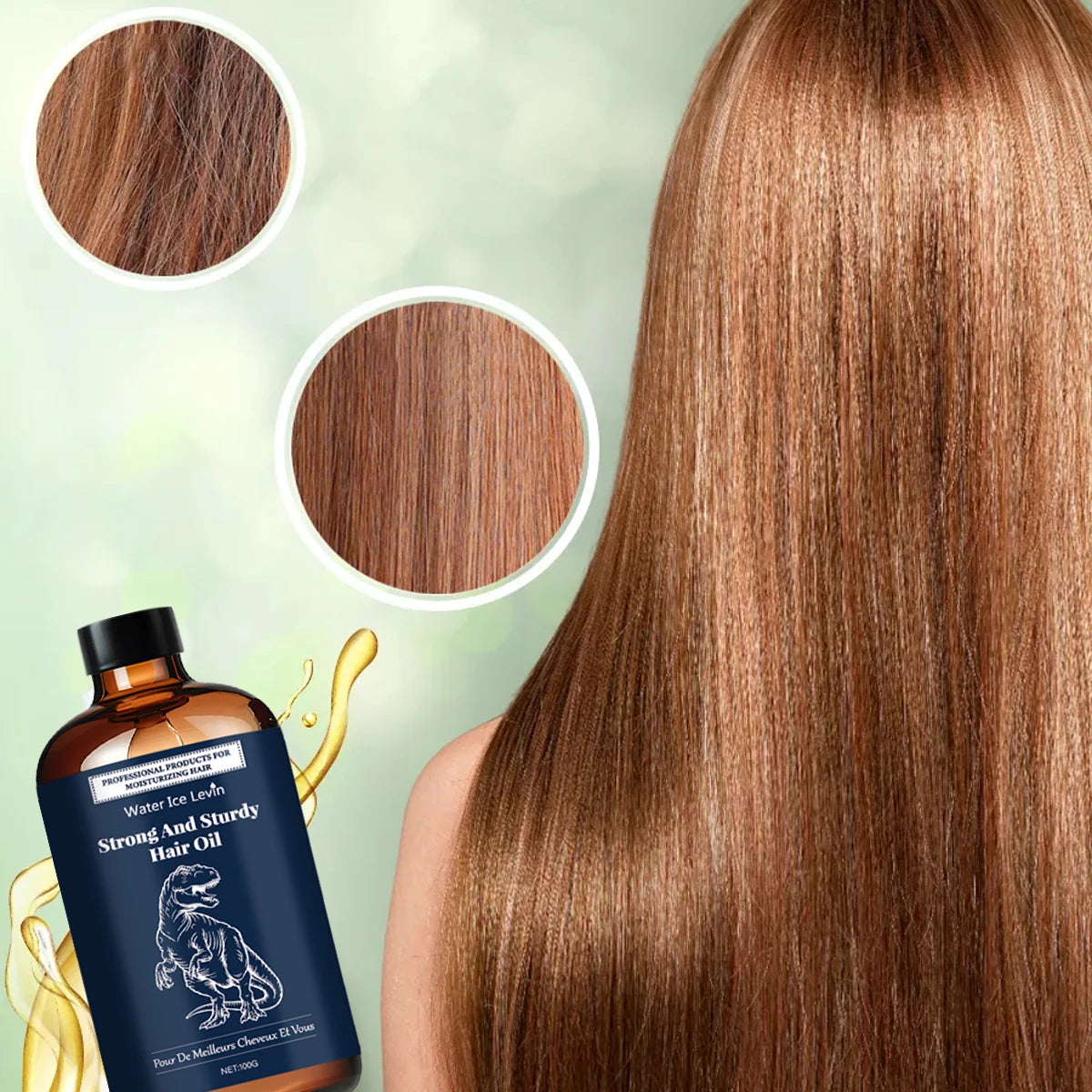Strong & Sturdy Hair Oil with Hyaluronic Acid, Olive & Coconut Oils for Moisturized, Soft & Shiny Hair Qme