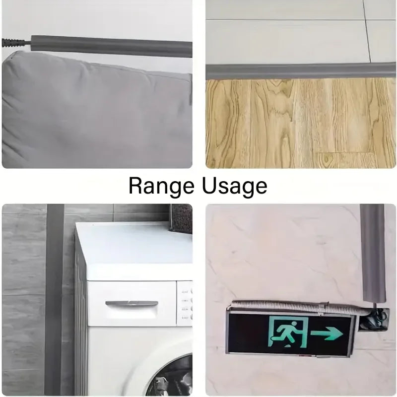Cable Cover Protector PVC Self-Adhesive Wire Protection Strip Wear Resistant Prevent Trip Wall And Floor Wire Organizer For Home Qme
