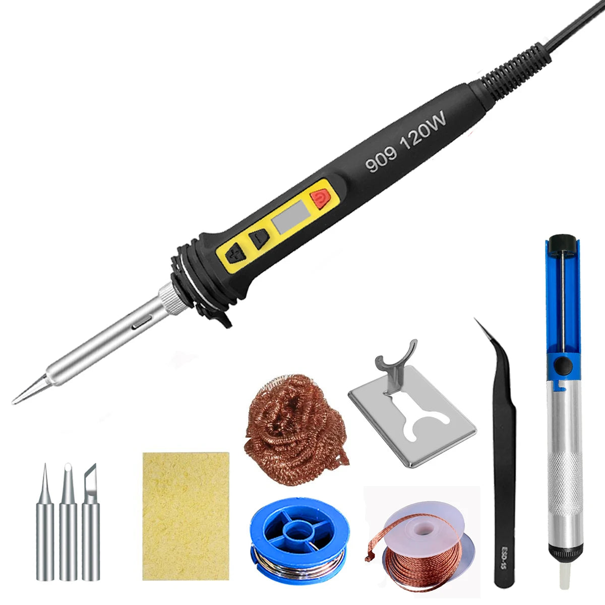 100W 120W 150W Digital Soldering Iron Repair Welding Tool Calibration Qme 120W-909 SET2 220V EU PLUG