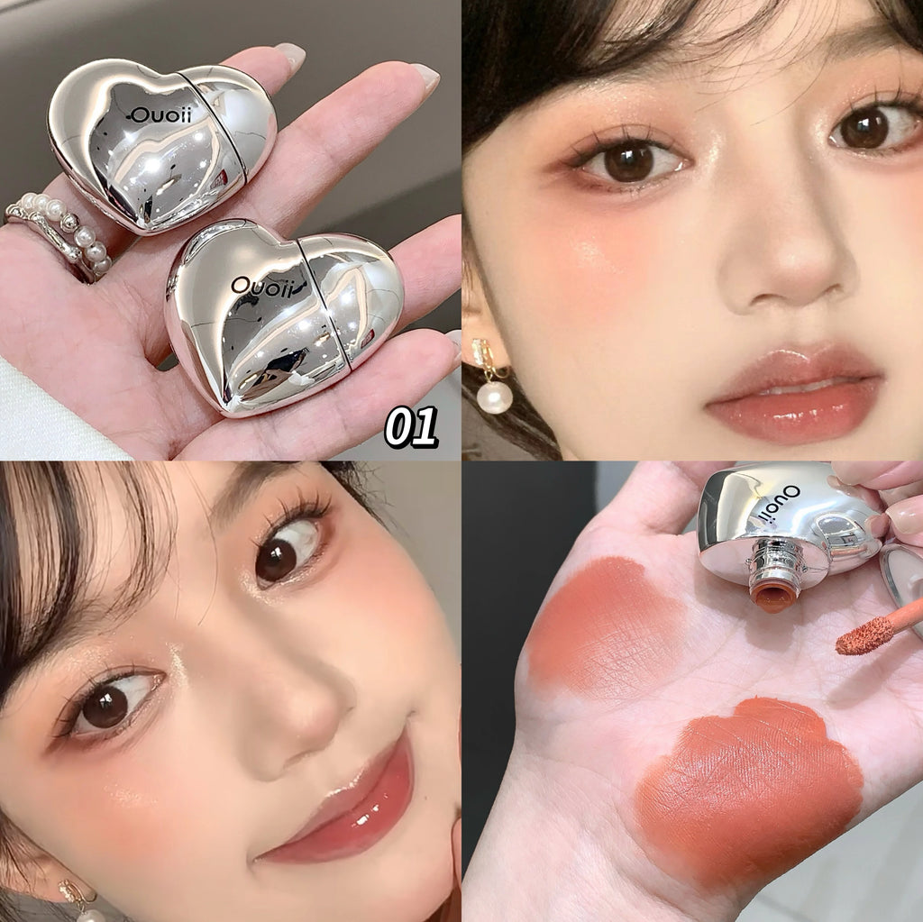 Beautiful Heart Shape Matte Liquid Blush Highly Pigmented Lightweight Qme O13-01