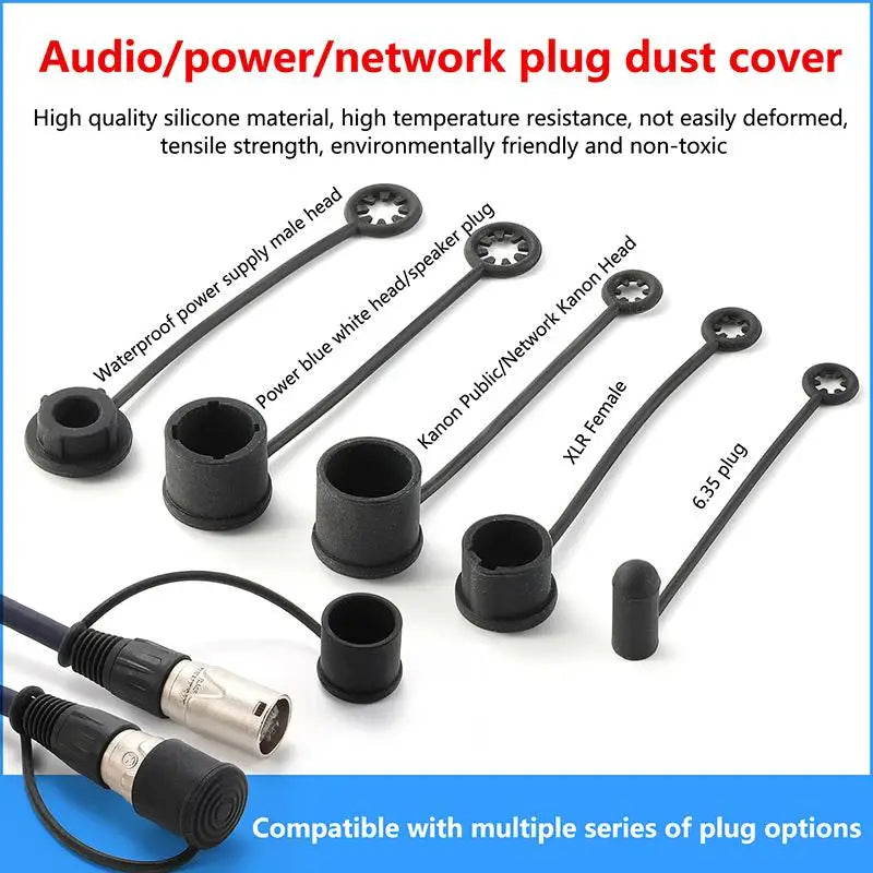 Silicone Dust Cover Waterproof Cap Audio Power Network Plugs Flexible Qme