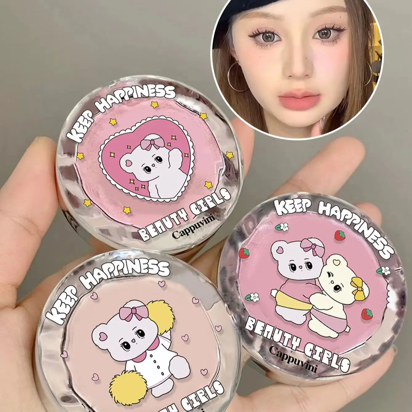 Cappuvini Bear Soft Focus Highlighter Matte Expanding Brightening Qme