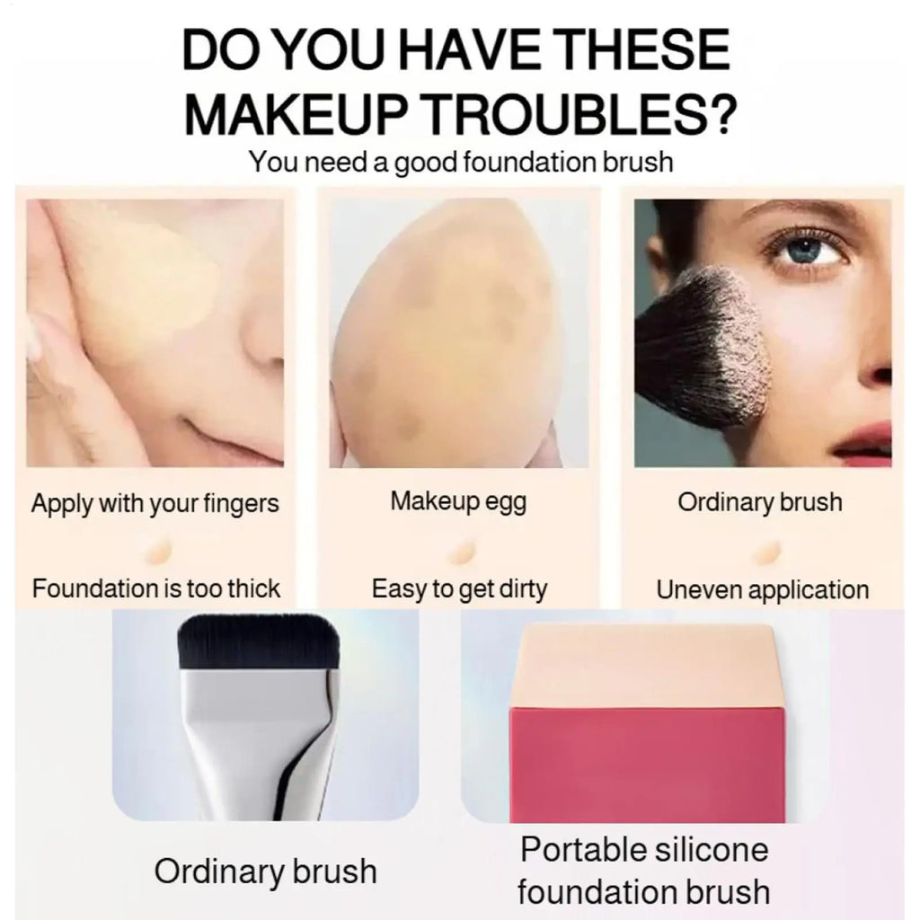 Silicone Face Applicator Portable Soft Flat Head Application Tool Facial Foundation Applicator Brush for Mud Lotion CC Cream Qme