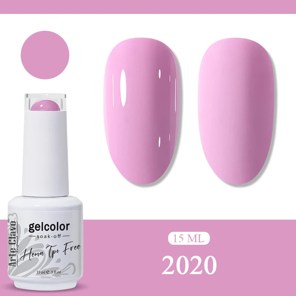 Arte Clavo HEMA TPO Solid Purple Gel Nail Polish Winter Matte DIY Art Qme 2020