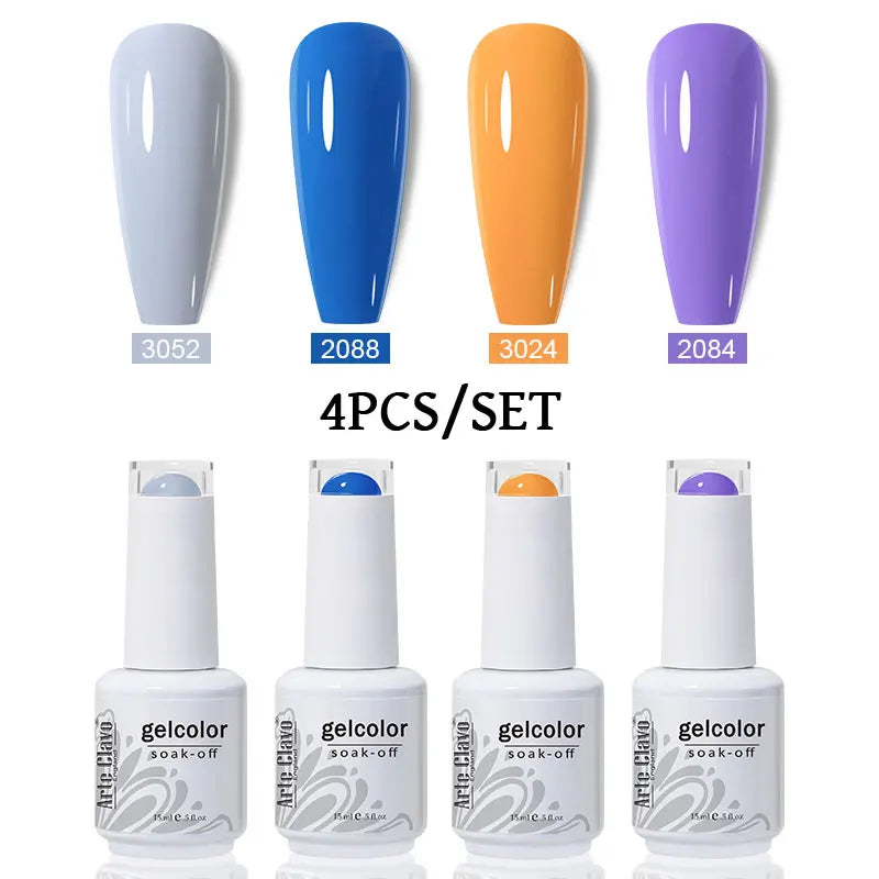 Arte Clavo 4 6 8 Gel Nail Polish Art Soak Off UV Colorful Semi