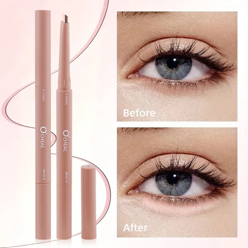 Double-ended Lying Silkworm Pen Natural Matte Shimmer Highlighter Qme