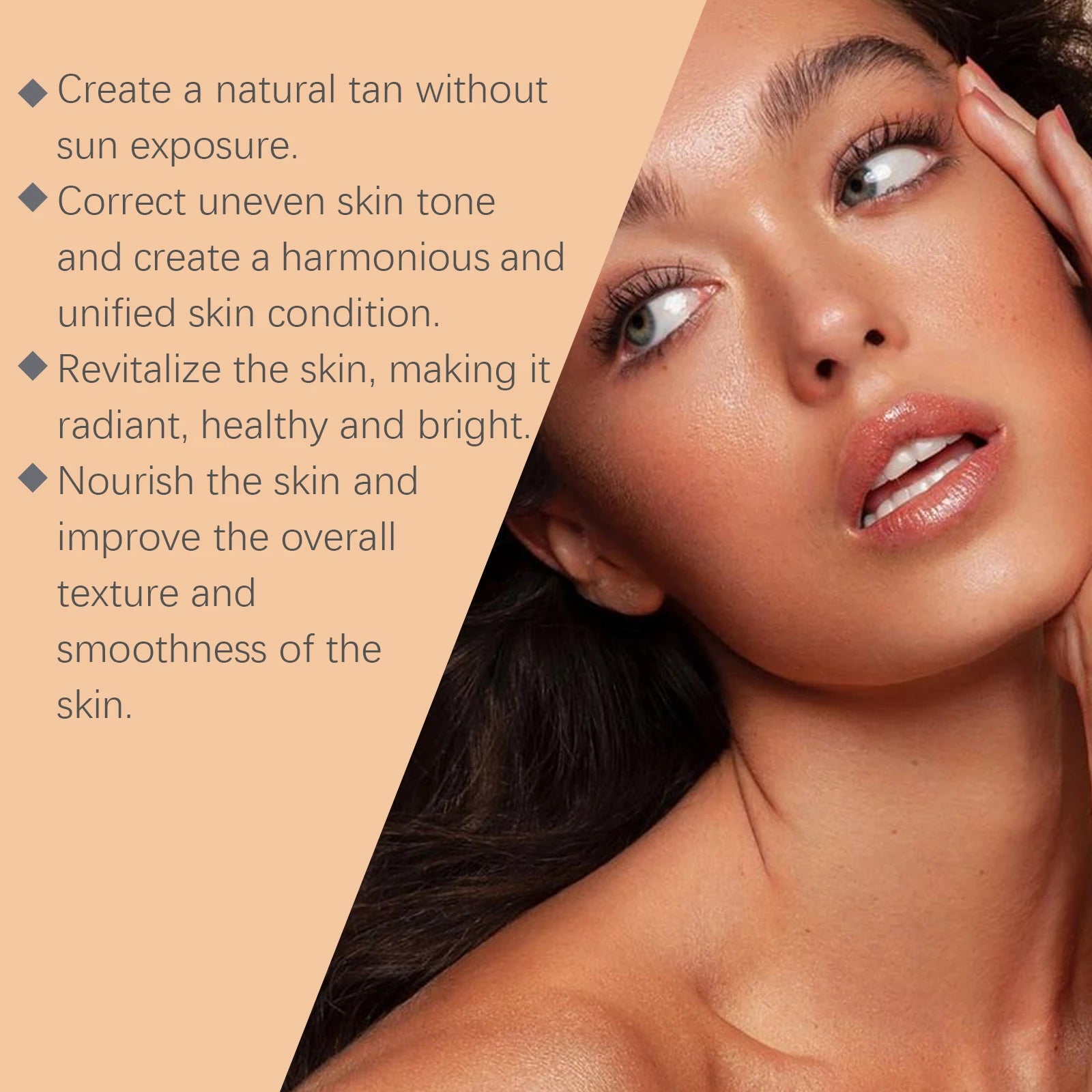Portable Tanning Capsule Accelerate Natural Bronze Tan Moisturizing & Soothing Even Skin Tone Sunless Self-Tanning Serum Qme