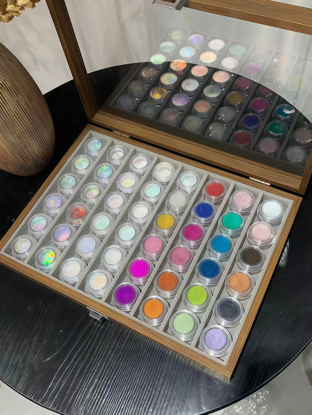 48-color Premium Aurora Ice-clear Nail Powder Includes Cards Storage Qme