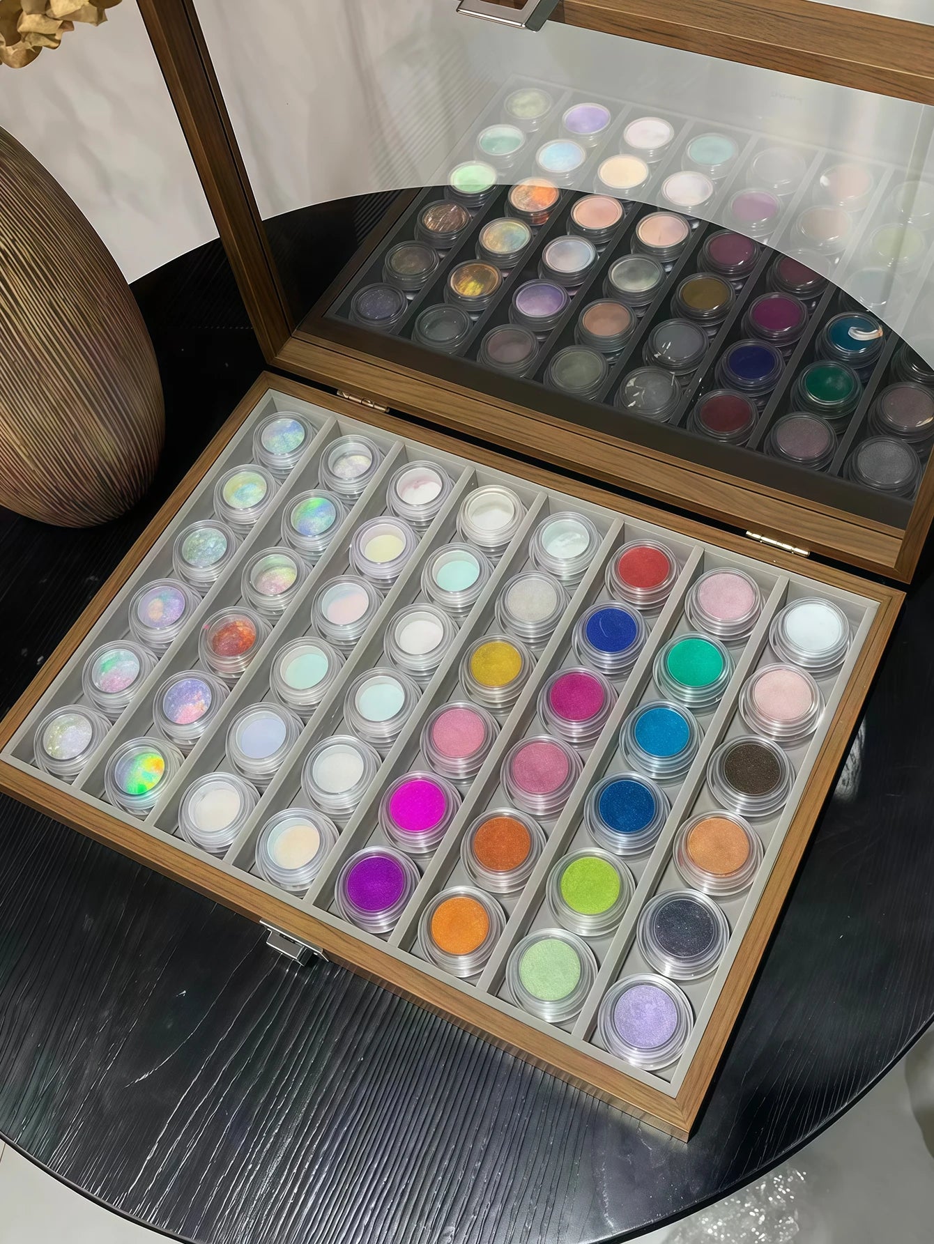 48-color Premium Aurora Ice-clear Nail Powder Includes Cards Storage Qme