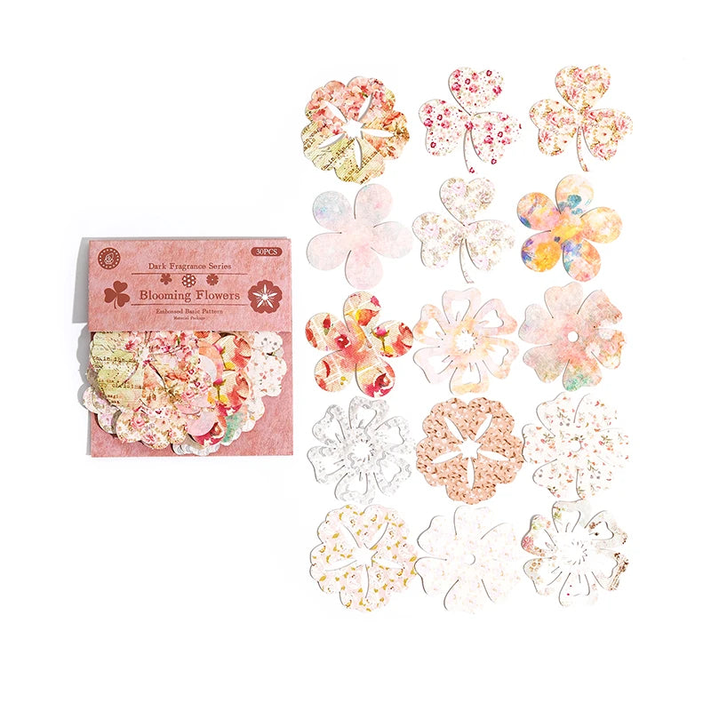 30pcs/pack Decor Scrapbook Hollow lace Materials Paper Combo Kit DIY Junk Journal Collage Photo Album Vintage Stationery Qme C