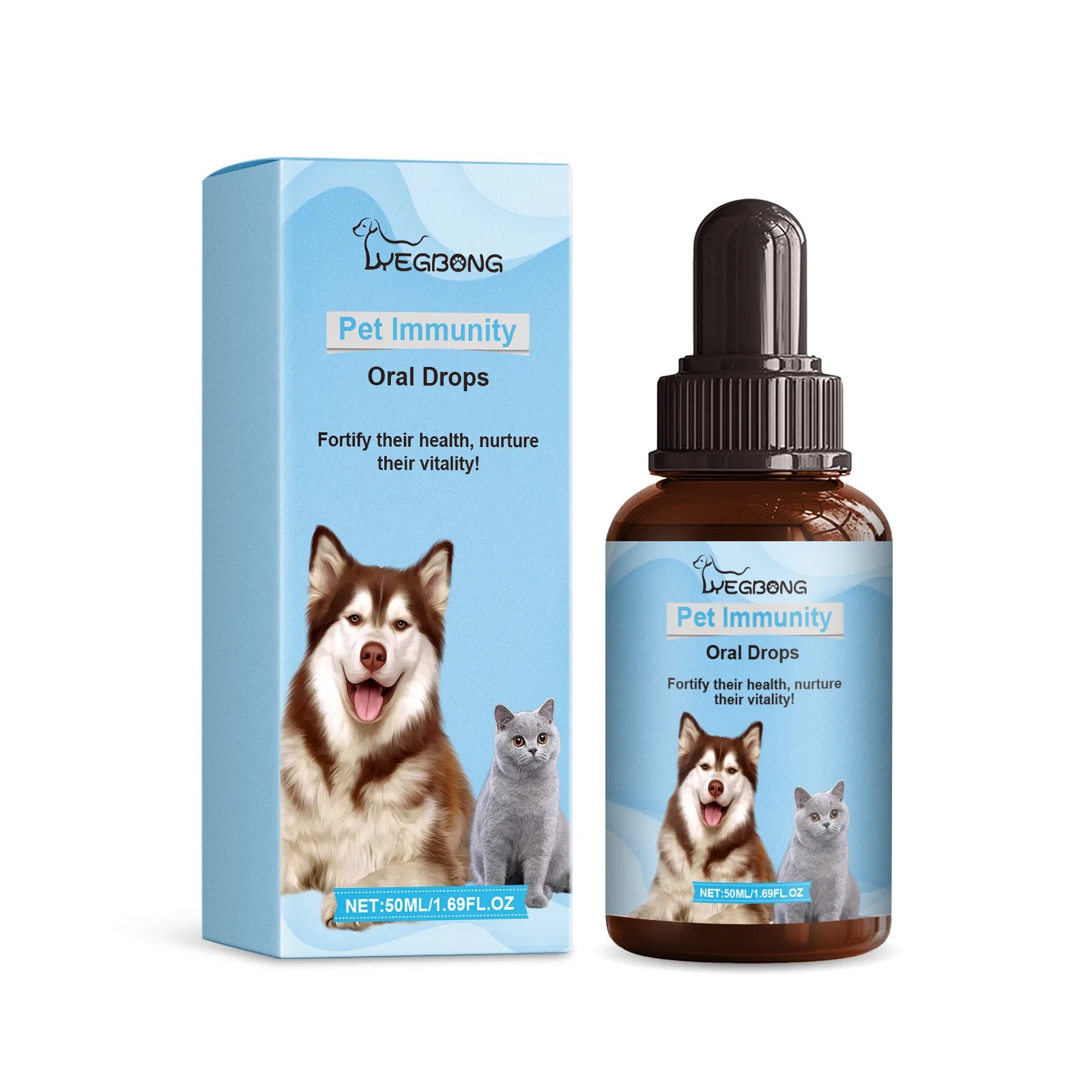 Yegbong Pet Health Drops Cats Dogs Balanced Nutrition Enhance Puppy Kitten Disease Immunity Multi Vitamin Pet Health Supplements Qme