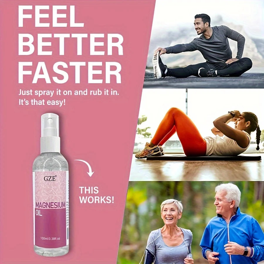 GZE Magnesium Oil Spray Less Itchy - Use as Magnesium Spray Deodorant Get Healthy Hair & Skin and Sleep Better Qme