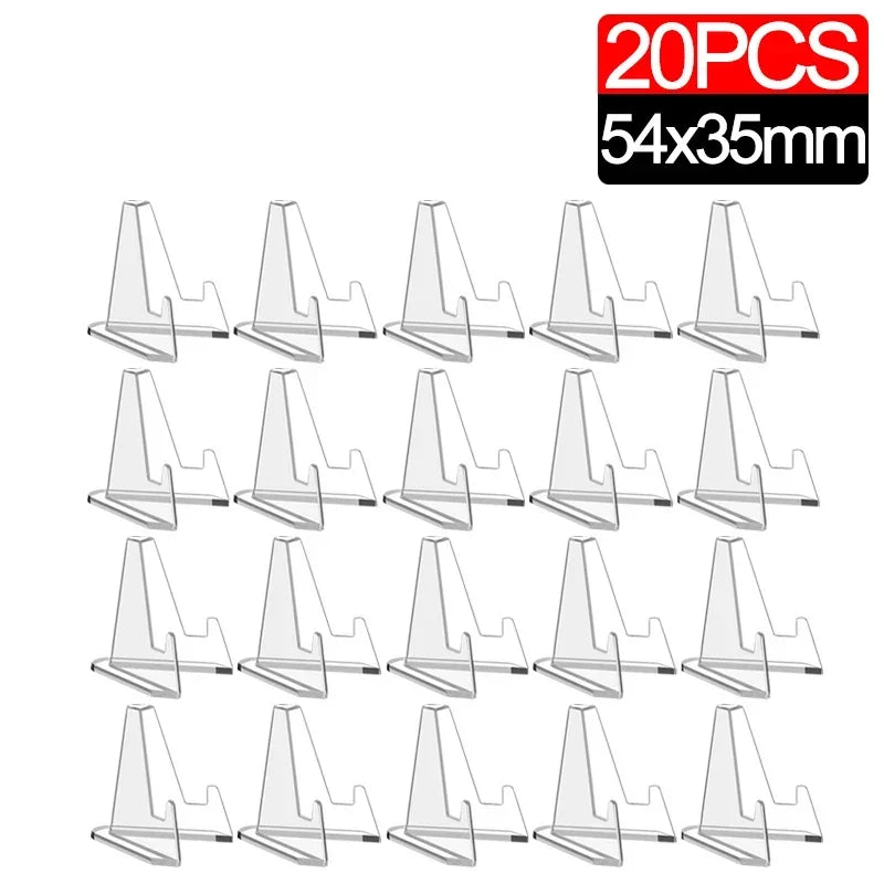 Wholesale Acrylic Coin Display Stand Holders Small Easel Rack Card Commemorative Challenge Coin Capsule Holder Support Qme 20PCS