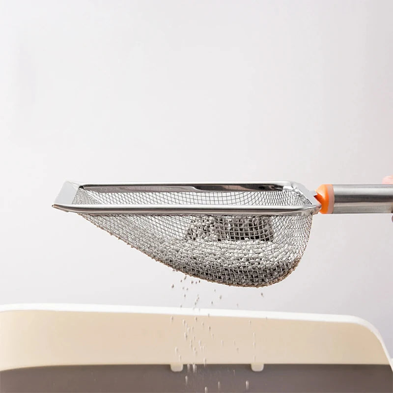 High-efficiency Cat Litter Scoop Fine Mesh Stainless Steel Non-stick Qme