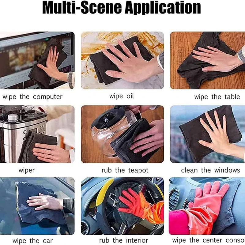 1/5PCS Thickened Magic Cleaning Cloth No Watermark Glass Wiping Cloth Reusable Window Glass Cleaning Cloth rag Kitchen Towel Qme