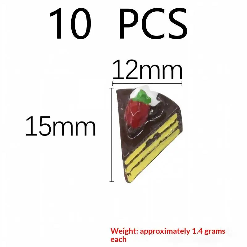 10Pcs Resin Mini Cake Kawaii Fake Food Miniature Embellishments For Craft Cell Phone Cover Decor Accessories Qme A10