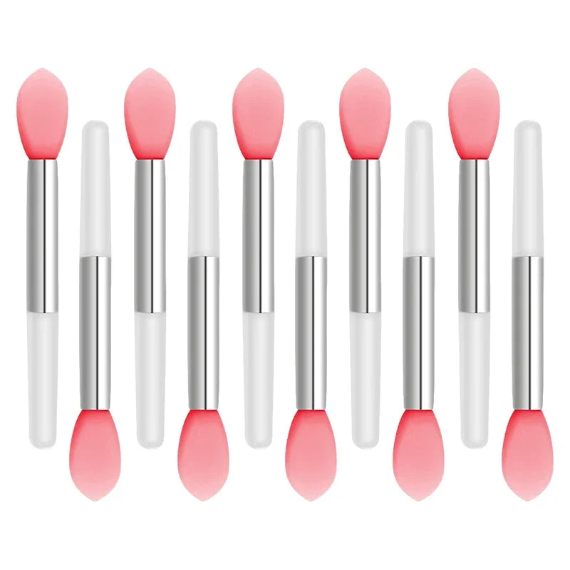 3/10PC Portable Silicone Lip Brush With Cover Soft Multifunctional Lip Balm Applicator Lipstick Lipgloss Makeup BrushesWholesale Qme 10pcs-1