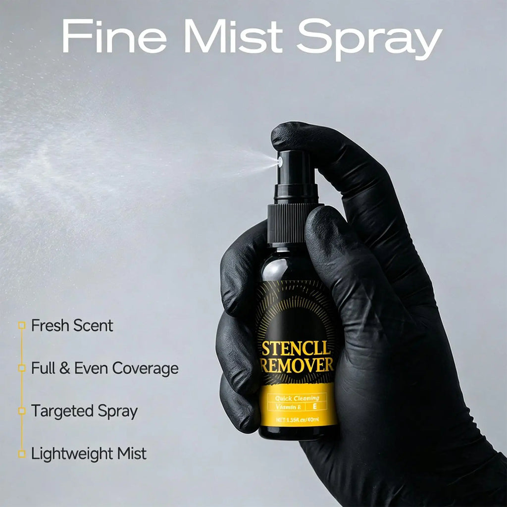 Stencil Removal Spray Portable Safe Lightweight 40ml Ink Cleansing Mist for Men and Women Home Body Art Studio Dormitory Travel Qme