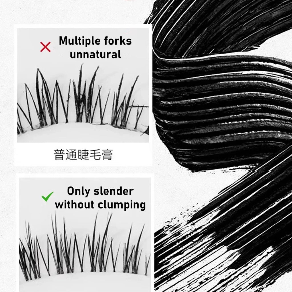 Waterproof Metallic Tube Mascara Black Silk Fiber Long Curling Non-Clumping Eyelash Extensions Spiral Makeup for Eyes Qme