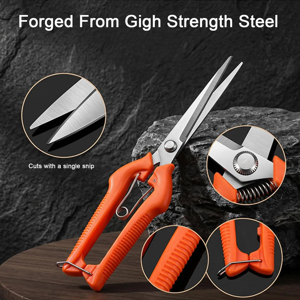 NEW Garden Scissors Rust Resistant Pruning Clippers Tree Trimmer Branch Cutter for Fruit Flower Picking Thinning Root Lawn Hedge Qme