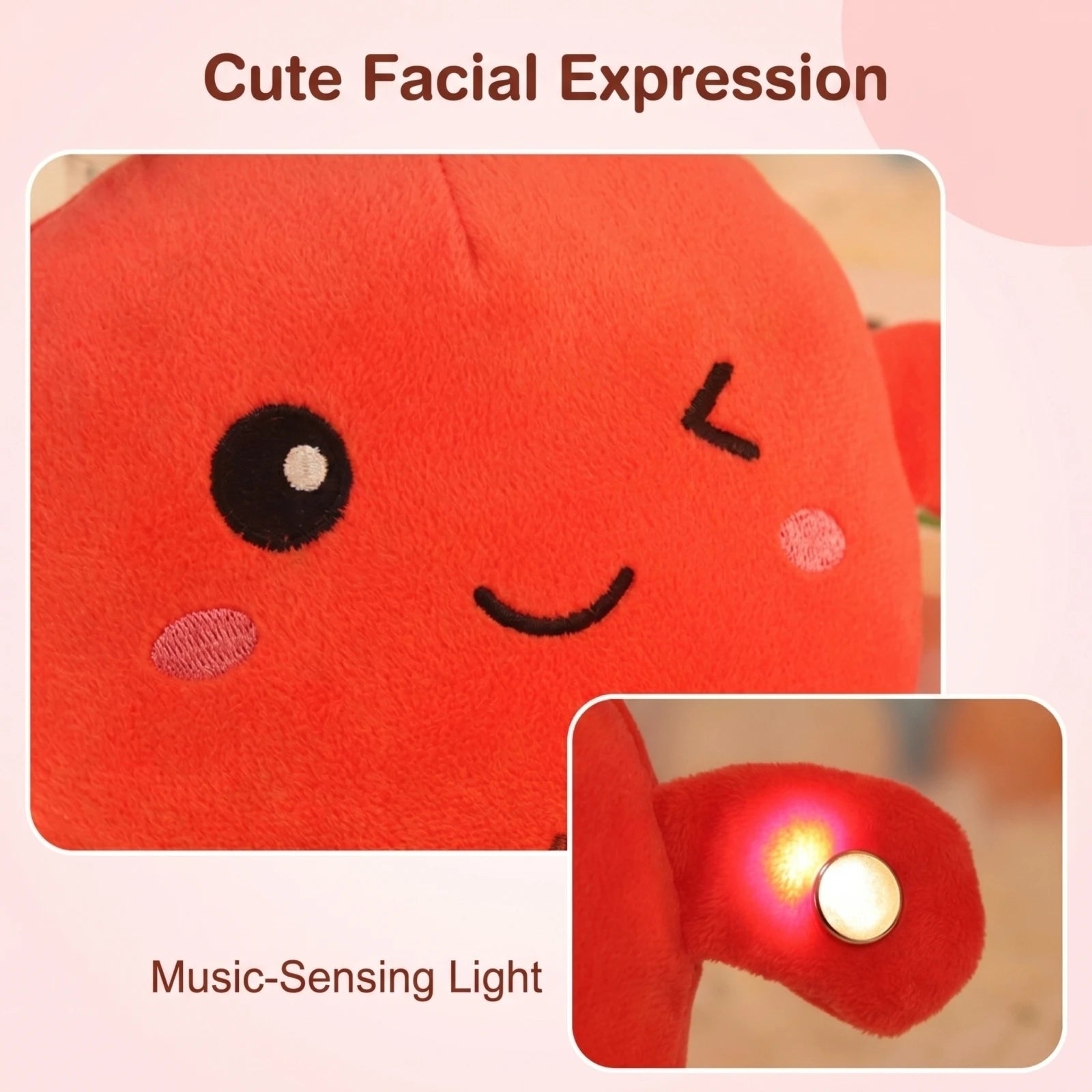 Stuffed Strawberry Fruit Induction Beat Toy Creative Music Dolls Kawaii Parent-child Interactive Toys Fun Birthday Gift for Kids Qme