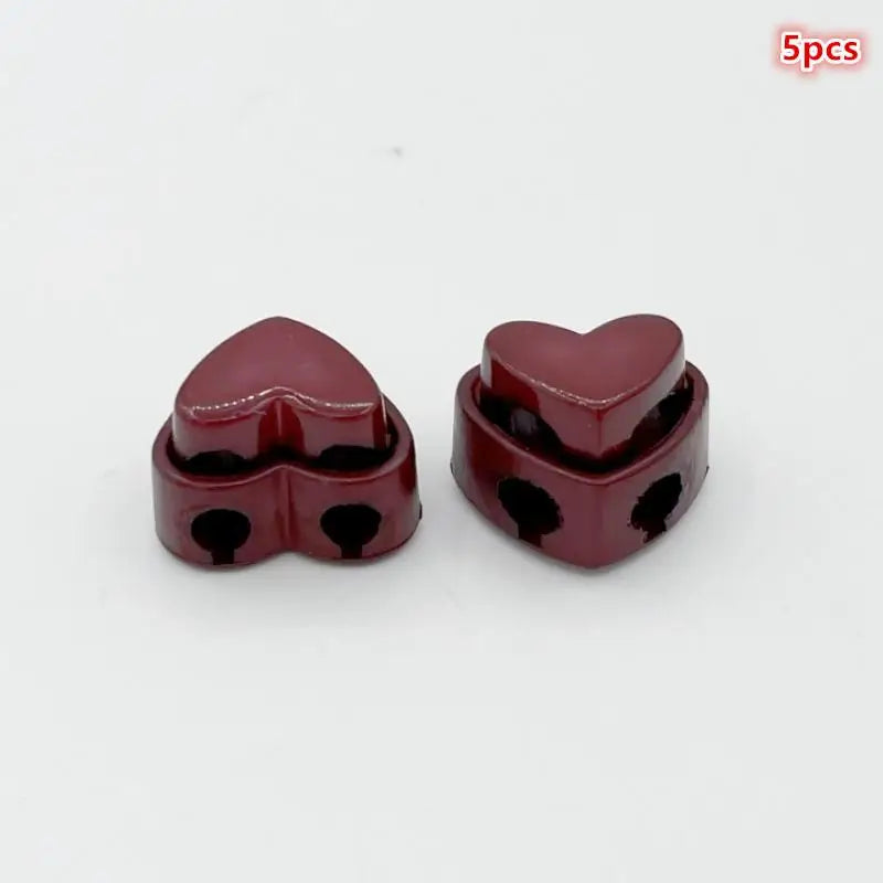 Colorful Garment Stoppers Heart-shaped Plastic Cord Locks Double Hole