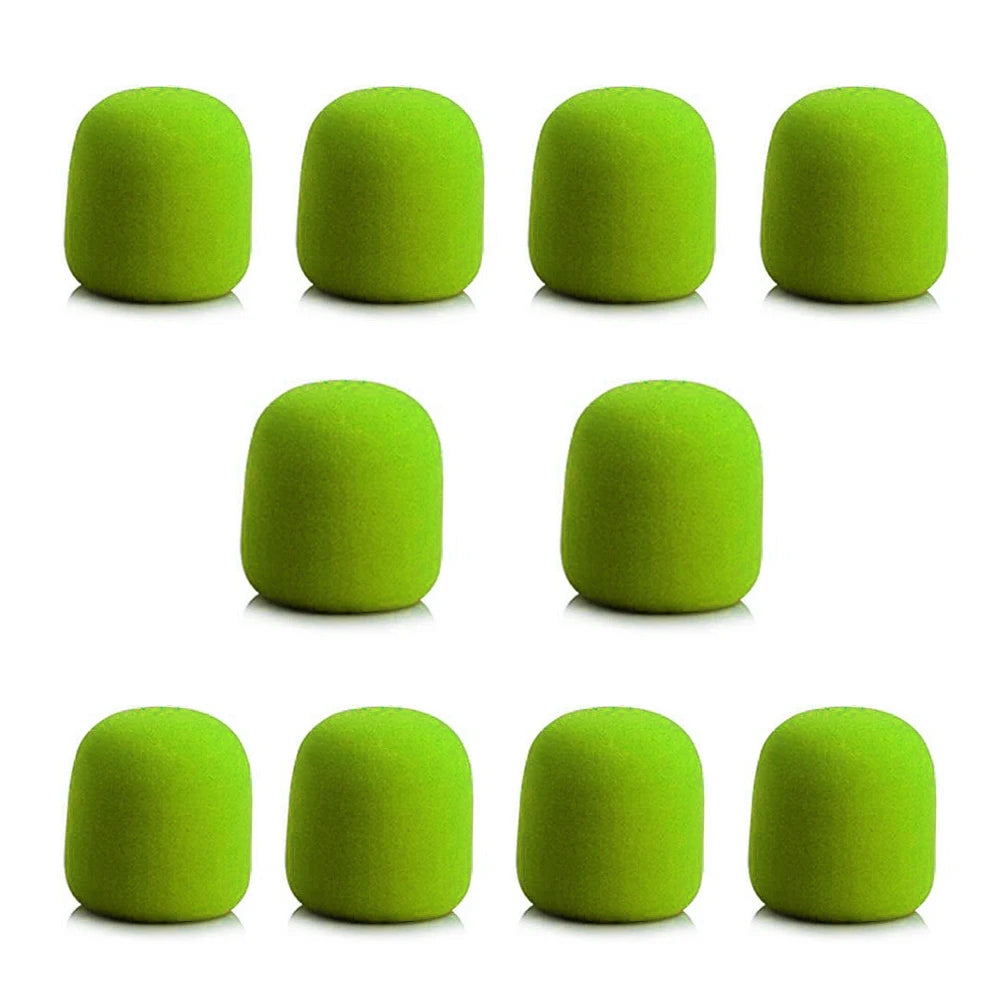 10pcs Microphone Foam Mic Sponge Ball Shape Cover Windscreen Protective Shield Qme green