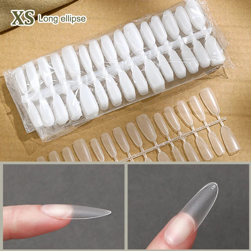 Bag Fake Nail Tips Matte Coverage Transparent False Nails Gel Qme A29
