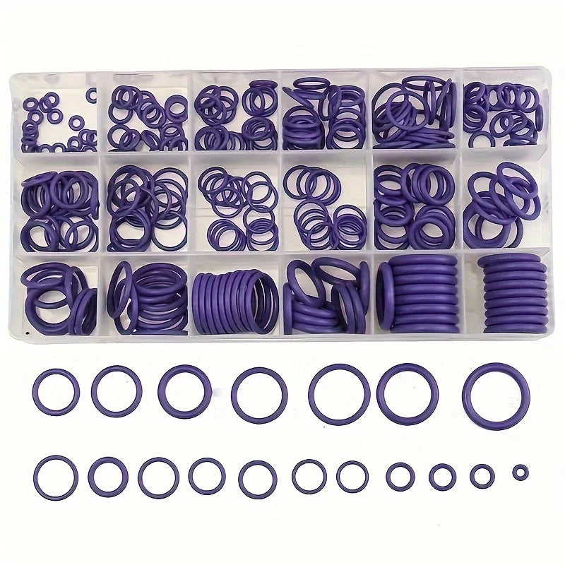 Automobile air conditioning sealing kit - O-rings, gaskets and matching toolbox, suitable for automobile repair Qme Purple
