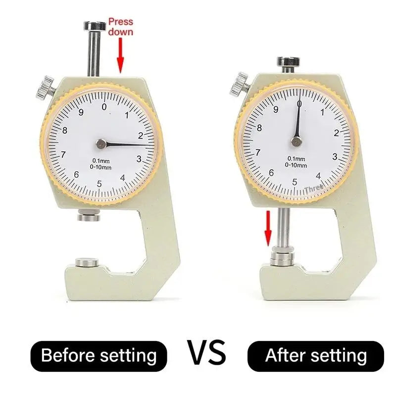 Leather Thickness Gauge Measuring Tools 0- Dial Paper Meter Tester Qme