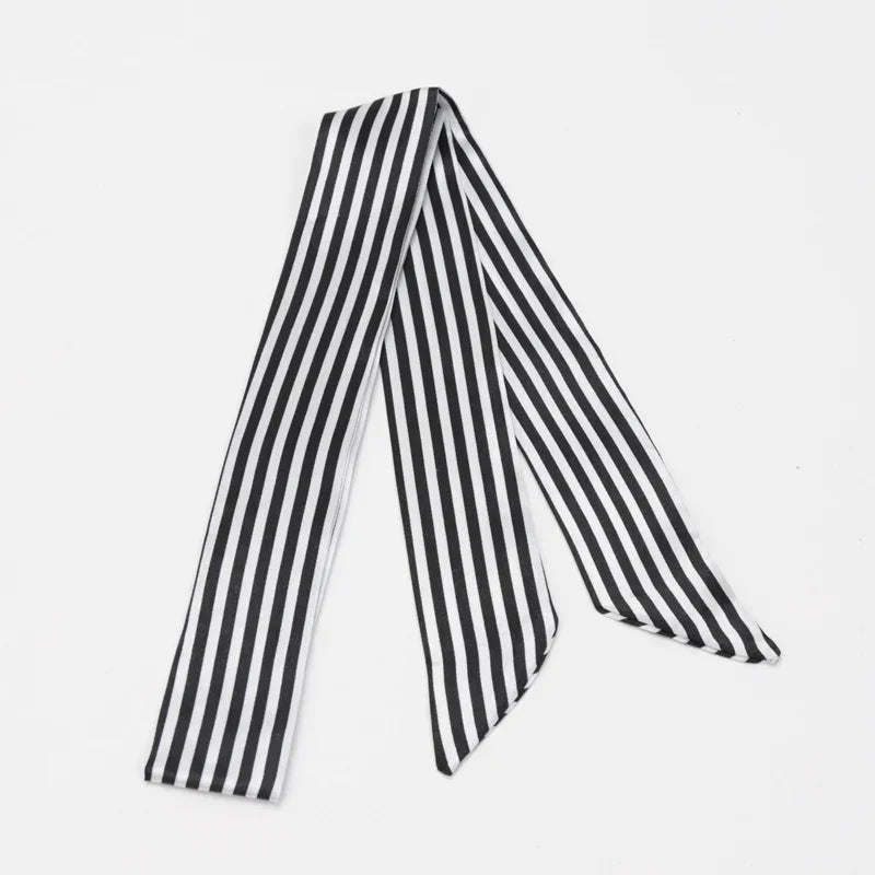 Skinny Scarf Hair Small Women Simple Handle Ribbon Fashion Printing Qme A-12
