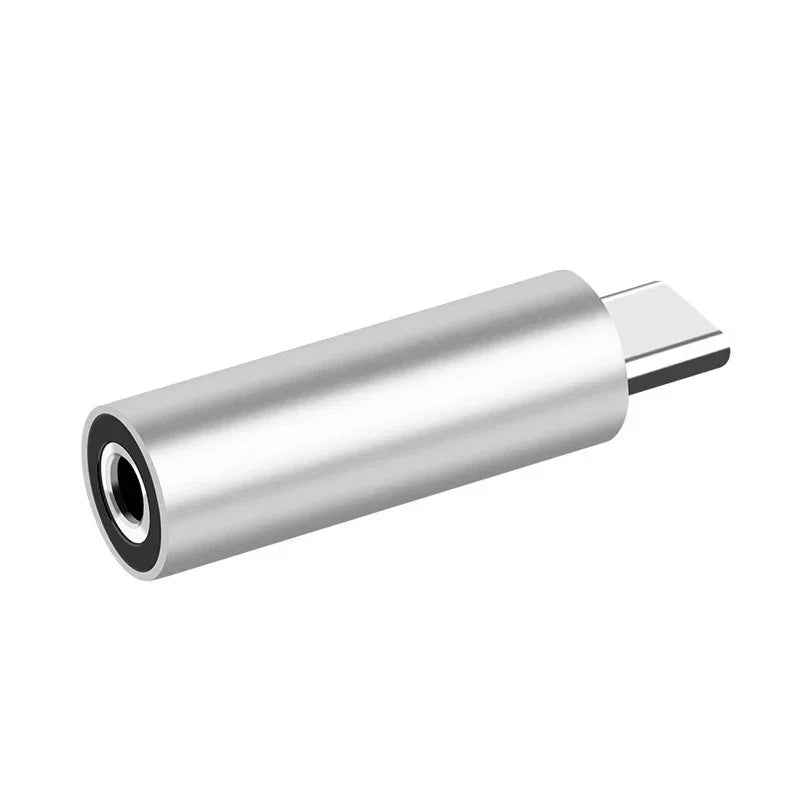 Type-C To 3.5mm Jack Converter Earphone Audio Adapter Round Aluminum Alloy Suitable for Type-C Interface Smart Phones Qme