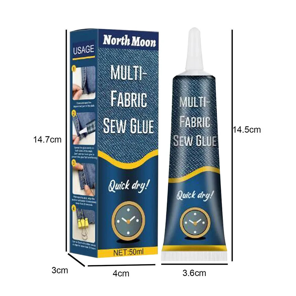 50ml Fabric Stitch Adhesive Versatile Fabric Patching Glue Waterproof Fabric Repair Seam Adhesive for Clothing Textiles Qme