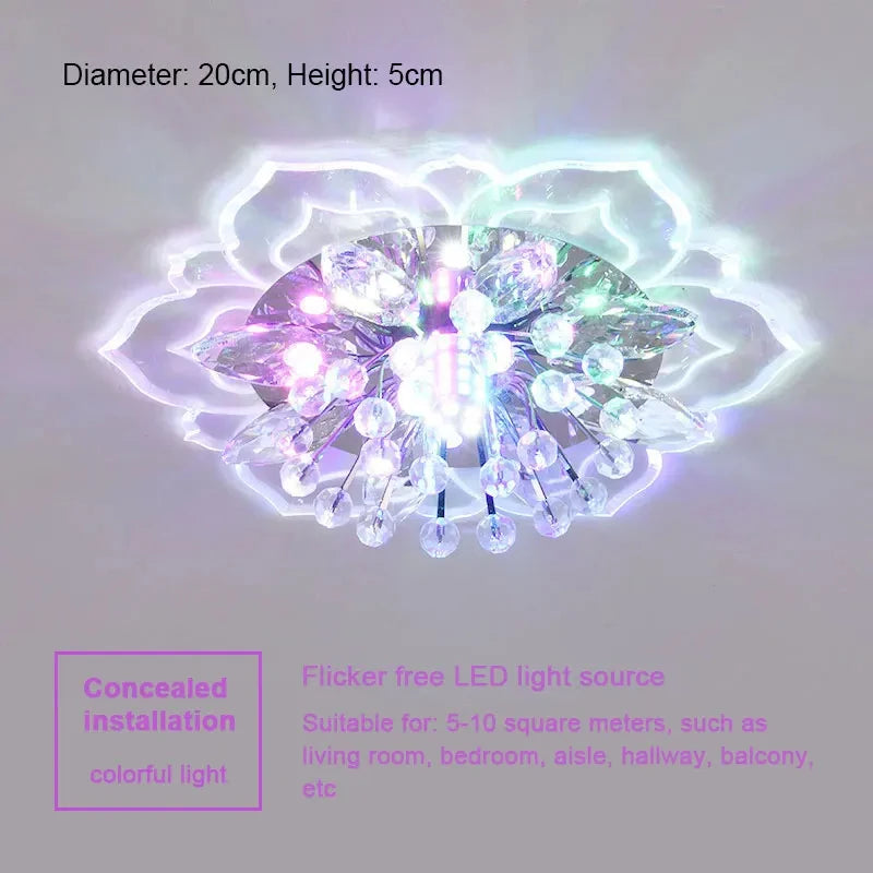 Modern LED Ceiling Light Crystal Ceiling Lamp Bedroom Chandelier Indoor Lighting For Living Room Home Decoration Led Chandelier Qme Colorful Concealed