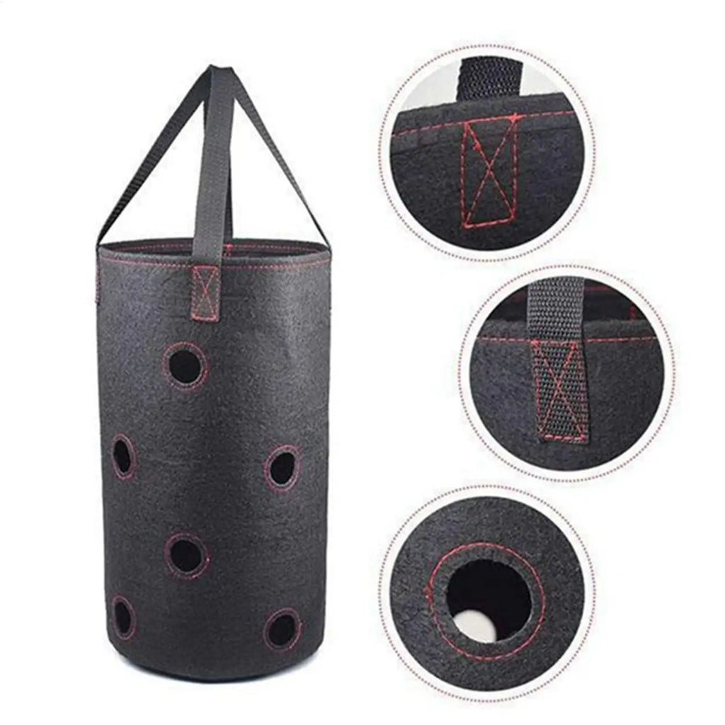 2pcs Strawberry Grow Bags 11 Planting Holes 3 Gallon Large Capacity Tomato Grow Bags for Garden Yard Balcony Outdoor Plants Qme