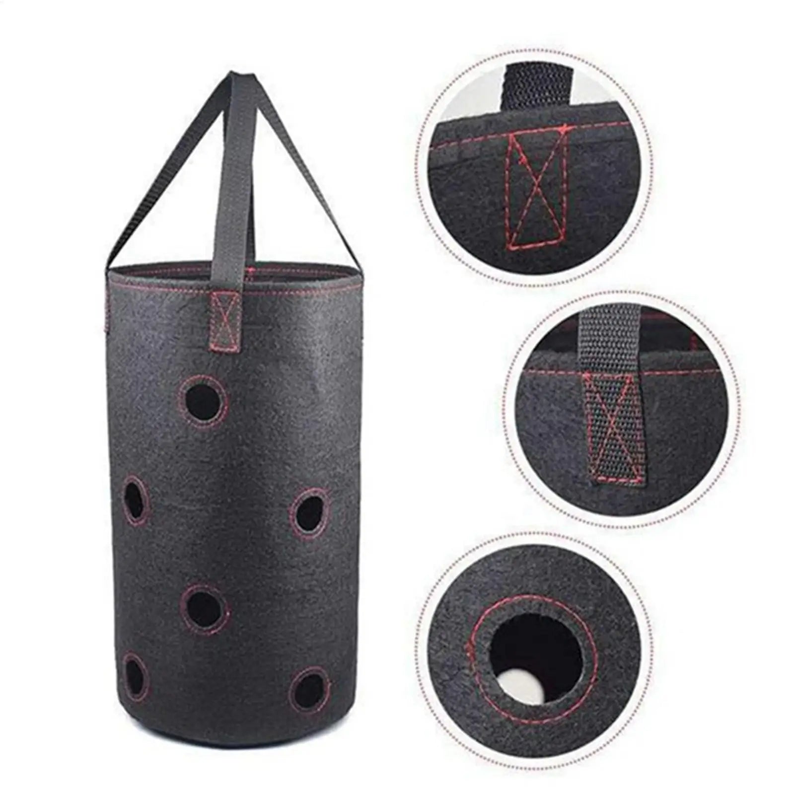 2pcs Strawberry Grow Bags 11 Planting Holes 3 Gallon Large Capacity Tomato Grow Bags for Garden Yard Balcony Outdoor Plants Qme